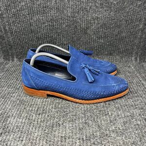 Cole Haan Washington Grand Tassel Loafers Blue Suede Leather Mens 9.5 M C27589